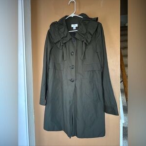 LOFT Olive Green Trench Coat size S
